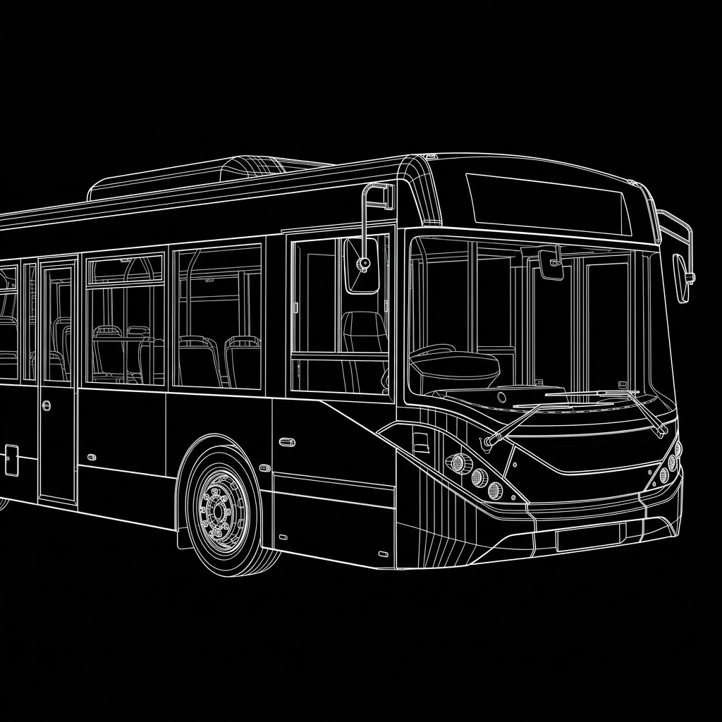 Light Cluster Studio wireframe bus